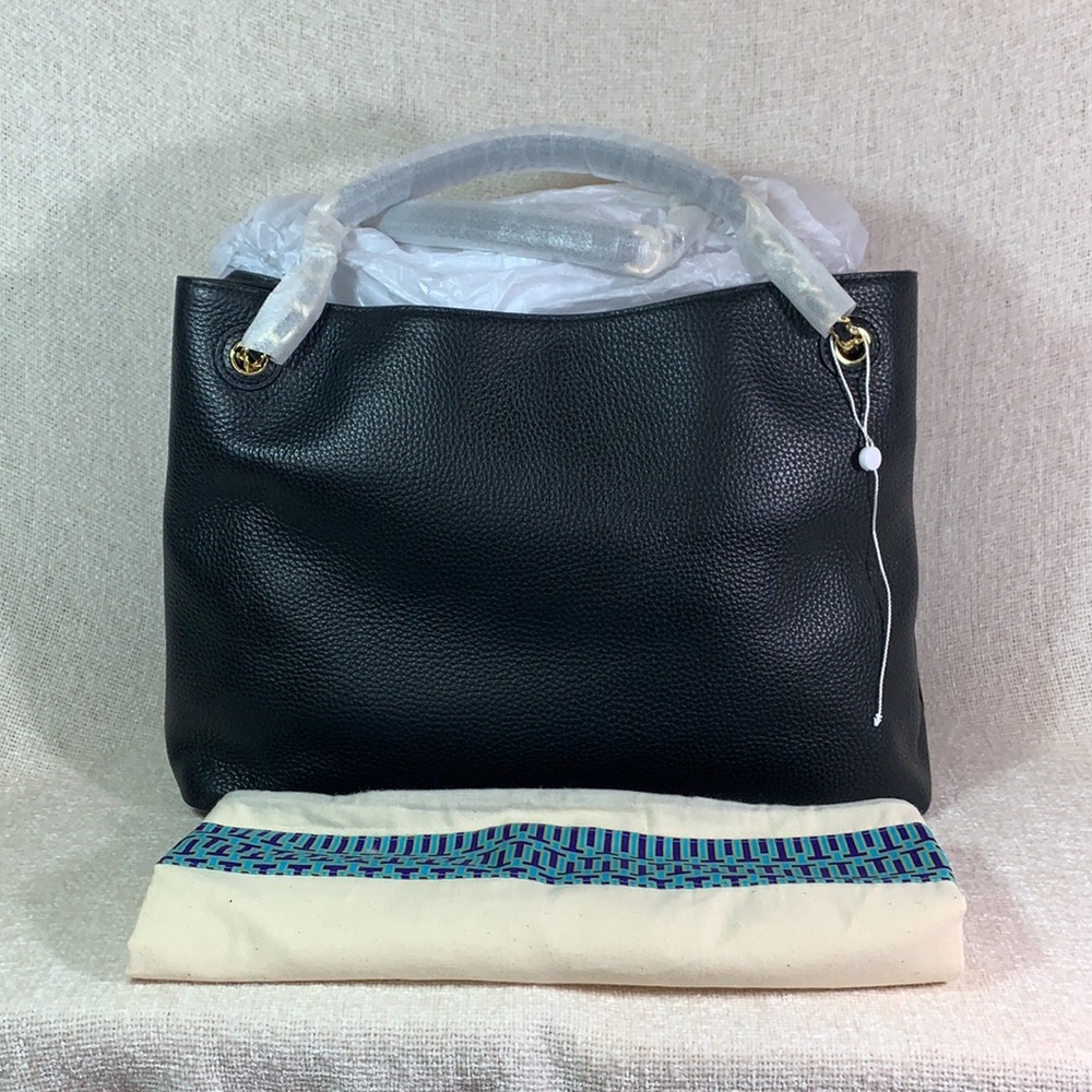 Tory Burch Black Thea Slouchy Chain Tote - Picture 11 of 11